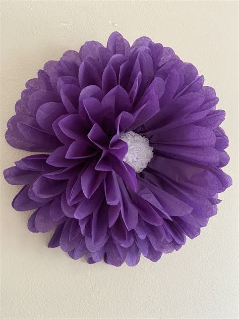 purple paper flower set    wedding flowers party etsy