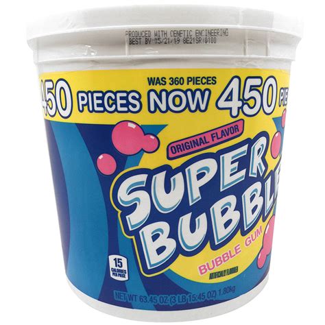 Super Bubble Gum Original Flavor Candy Chewing Gum 63 45 Oz 450