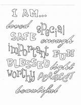 Coloring Pages Affirmations Positive Am Color Books Affirmation Printable Self Lds Adult Words Quotes Colouring Etsy Book Choose Board Word sketch template