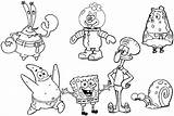Spongebob Characters Drawing Coloring Pages Getdrawings sketch template