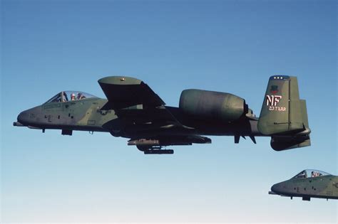 An Air To Air Left Side View Of Two Oa 10 Thunderbolt Ii