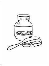 Nutella Coloring Pages Food sketch template