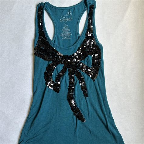 sequin bow tank brand  miley cyrus  max depop