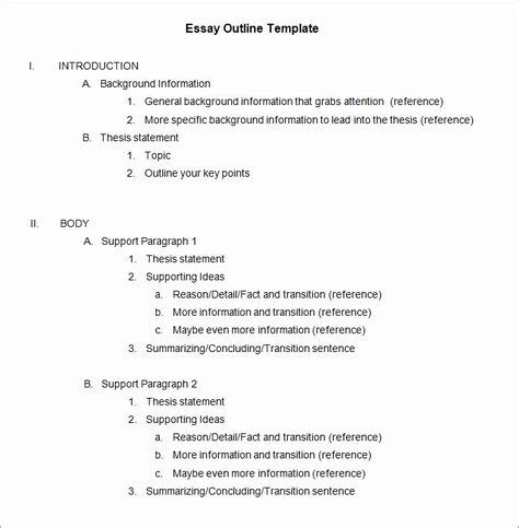 format template    essay outline template essay