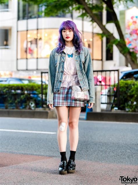Elleanor In Harajuku W Kinji Denim Jacket Lace Camisole