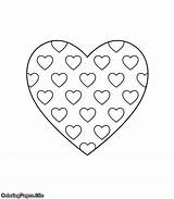 Heart Coloring Big Pages Valentine Valentines Small Hearts Template sketch template