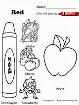 Coloring Printable Red Pages Worksheets Color Spanish Kindergarten Worksheet Objects Preschool Kids Clipart Printables Colors Quality High Library Number Choose sketch template