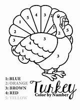 Turkey Coloring Number Color Sheets Pages Printable Print sketch template
