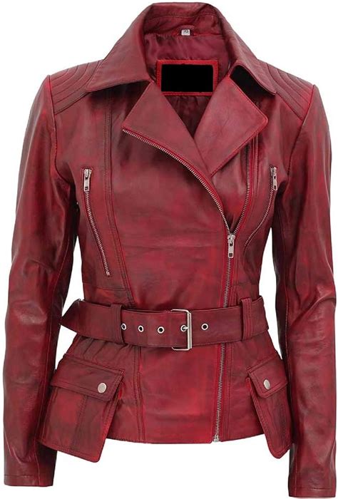 Tandi Texas Women S Classic Biker Genuine Leather Jacket Red Leather