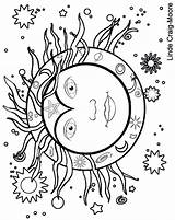Coloring Pages Sun Moon Wiccan Adults Stars Printable Adult Pagan Colouring Sheets Hippie Drawing Litha Books Midsummer Book Mandala Color sketch template
