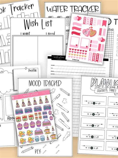 bullet journal printables story masha plans