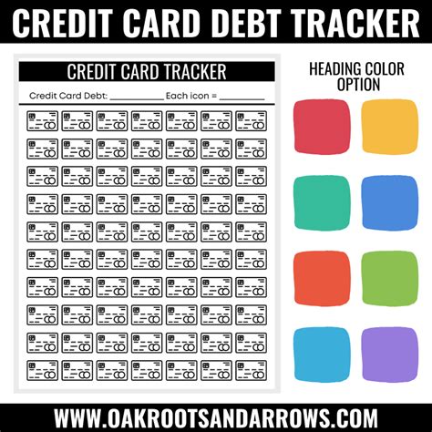 oak roots  arrows credit card tracker debt tracker credit card