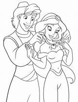 Jasmine Coloring Pages Disney Princess Getcolorings Aladdin sketch template
