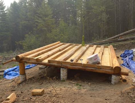grid log cabin build floor construction