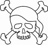 Pirate Coloring Skull Symbol Terrifying Kids sketch template
