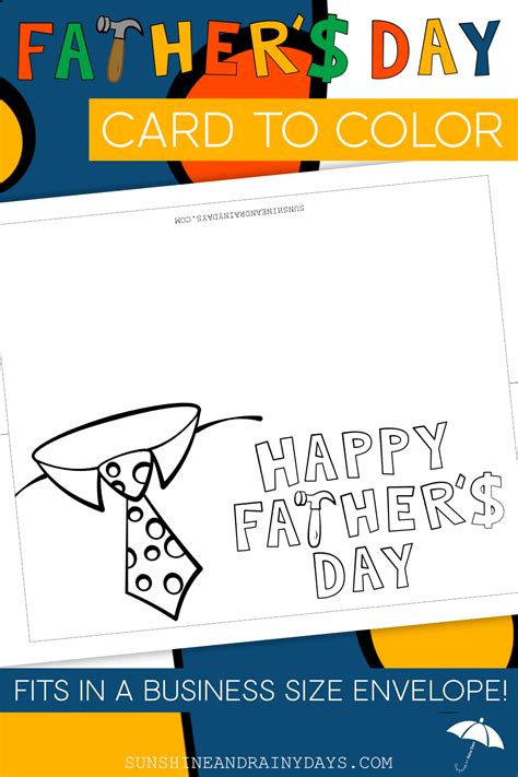 printable fathers day card  color sunshine  rainy days