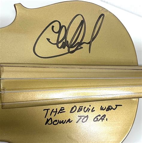 charlie daniels signed autographed gold fiddle devil