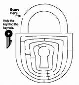 Maze Pages Coloring Printable Kids Key Activity Fun Keys Keyhole Help Find Padlock Click sketch template