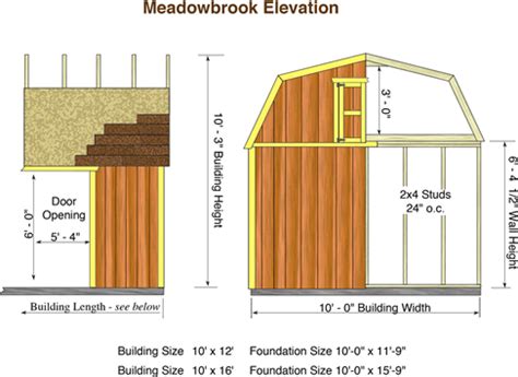 barns meadowbrook  wood storage shed kit