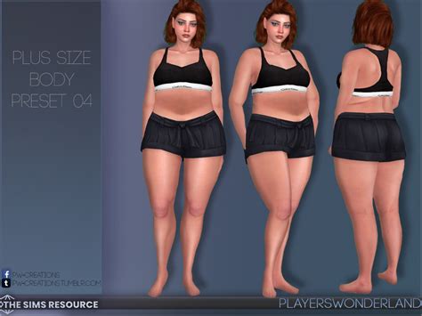 sims resource  size body preset