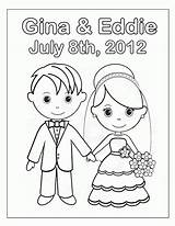 Wedding Coloring Kids Groom Bride Pages Printable Personalized Party Activity Favor Childrens Children Pdf Book Reception Books Popular  Jpeg sketch template