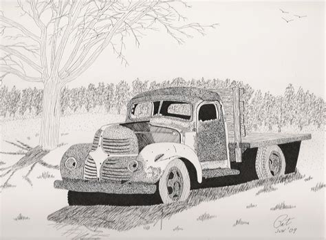 retired farm truck drawing  pat price