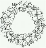 Spring Wreath Flower Coloring Pages Wreaths Drawing sketch template
