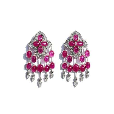 ruby cabochon earrings