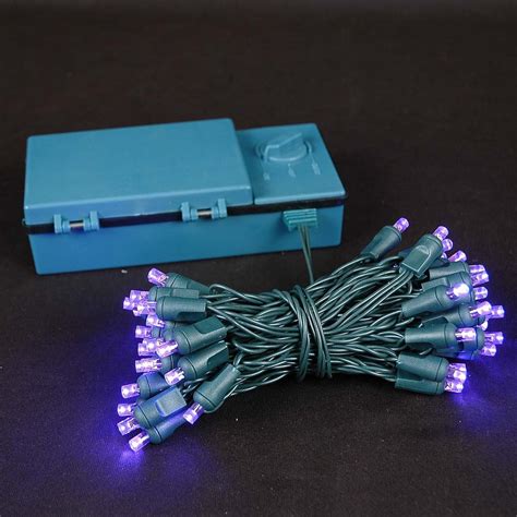 led battery operated christmas lights purple  green wire novelty lights