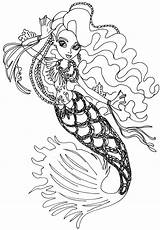 Monster High Coloring Pages Fusion Sirena Boo Von Sparkle Shine Beautiful Make sketch template