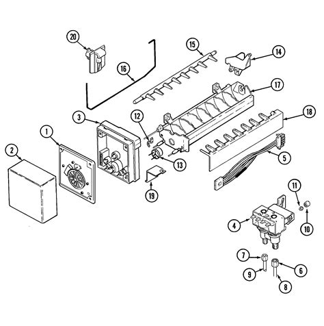 ice maker diagram parts list  model gcdedb maytag parts refrigerator parts