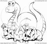 Dinosaur Coloring Hatchlings Clip Royalty Illustration Visekart Rf Clipart sketch template