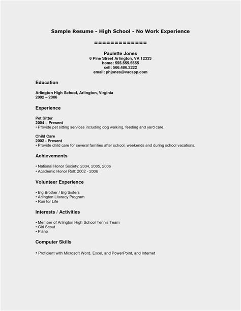 high school resume templates resume resume sample