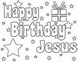 Jesus Birthday Happy Coloring Printable Pages Christmas Template sketch template