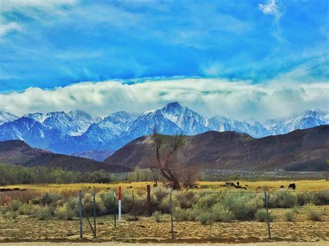 mt whitney  viewed  highway  south majestic natural