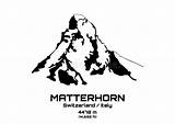 Matterhorn Illustrazione Profilo Alps Vektorillustration Illustrationer Vektorer sketch template