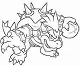 Bowser Coloring Paper Pages Getcolorings Color sketch template