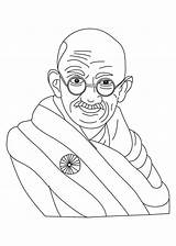 Gandhi Mahatma Jayanti Bestcoloringpages Mahathma Colorin sketch template