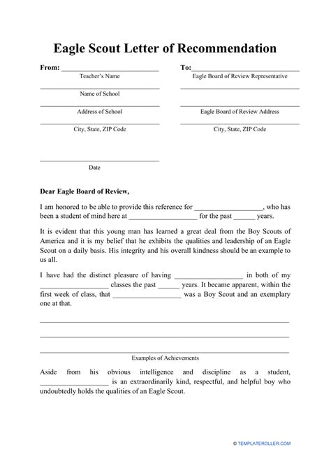 eagle scout reference letter template perfect template ideas
