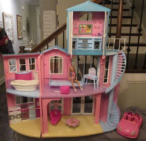 mattel barbie  story dream house playset  vintage foldable working