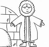 Coloring Inuit Girl Happy Eskimo Pages Colornimbus sketch template
