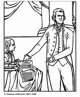 Coloring Jefferson Thomas Declaration Independence Pages Presidents President Sheets Printables Usa Go Print Next Back France Easy sketch template