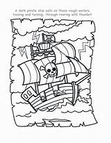 Schatkaart Colouring Piratenboot Spoonful Piraten Piraat Trabajando Tic sketch template