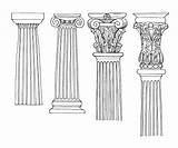 Columns Ionic Stylized Doric Doodle sketch template