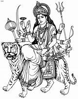 Durga Maa Clipart Coloring Pages Cliparts Ki Hinduism Clip Ji Di Mata Drawing Devi Goddess Kids Gif Drawings Brahma Jai sketch template