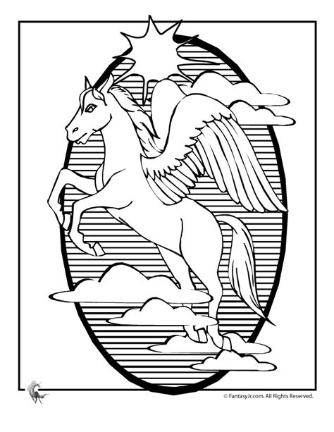 fantasy jr winged horse pegasus coloring page fantasy creatures