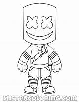 Marshmello Marshmallow Skins Mister Roblox Coloringonly Print Ausmalen Colouring Xbox Fn Peely Zeichnungen Malbuch Figur Party sketch template