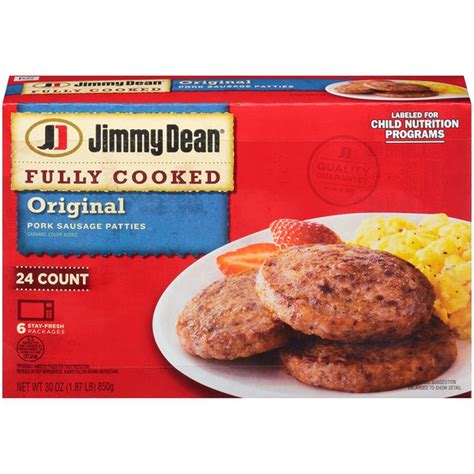 jimmy dean fully cooked original pork sausage patties 24 count 30 oz