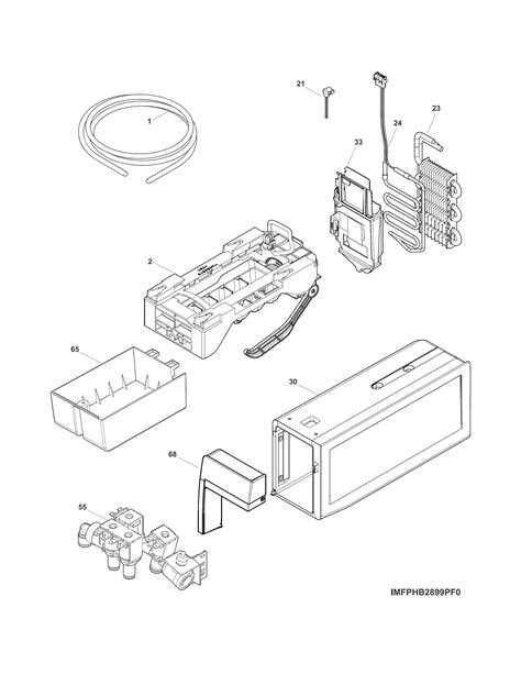 ice maker diagram parts list  model fghbpfa frigidaire parts refrigerator parts