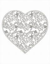 Coeur Coloriage Imprimer Doodle Artherapie sketch template